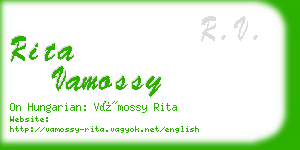 rita vamossy business card